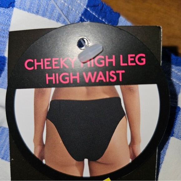 Nobo Junior Women's Bikini Bottom Blue Plaid Waist Tie  Size 11 – 13 - Picture 6 of 6